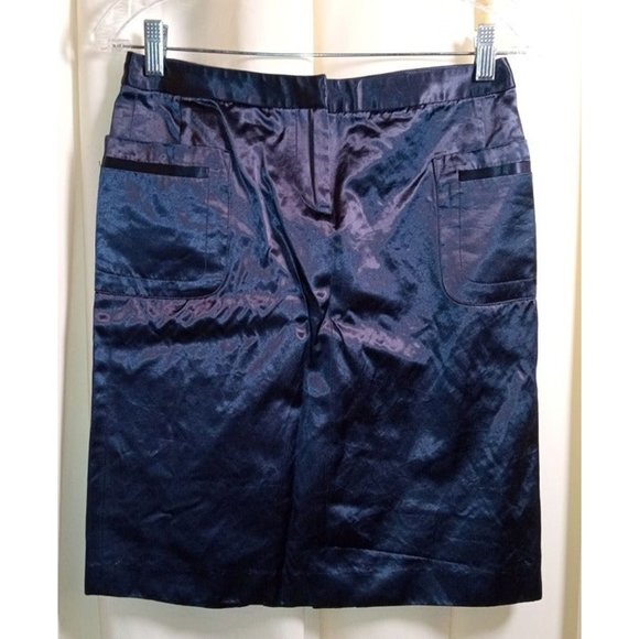 Vintage 2004 Tommy Hilfiger Size‎ 2 Navy Blue Satin Skirt - Picture 1 of 7